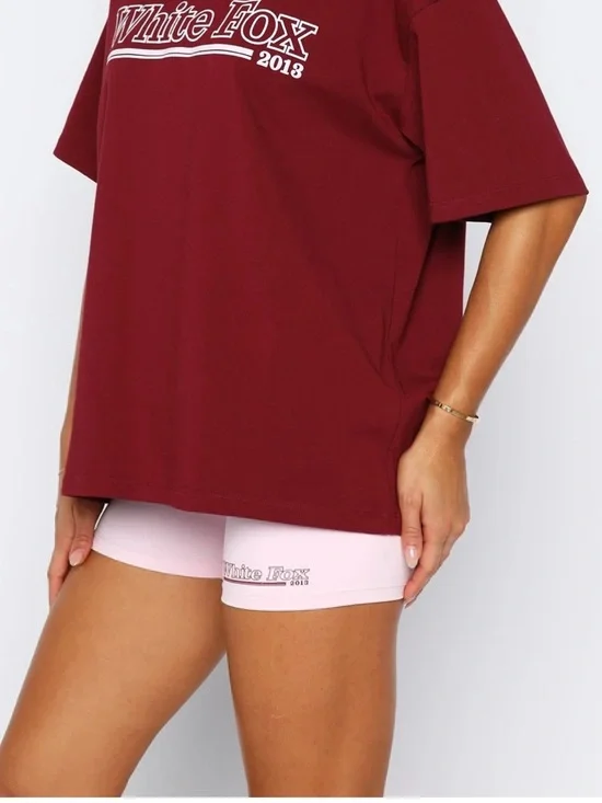 White Fox Maroon Graphic Tee - White Text - Picture 3 of 3